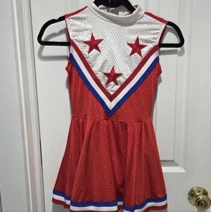 Red Cheerleader Costume Dress with Stars